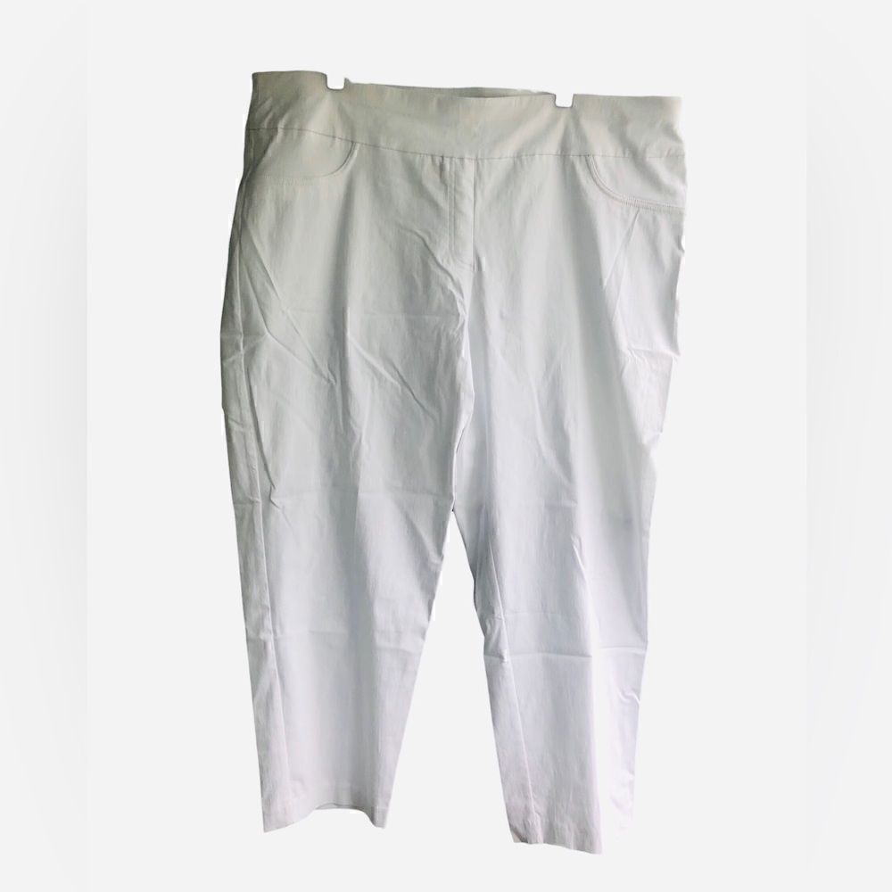 NWT Ruby Rd Women’s White Ankle Length Stretch Slimming Contour Waistband Pants